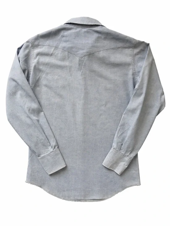 Wrangler Chambray Western Shirt Embroidered Snap Button Top Size 16-36 - Picture 2 of 4